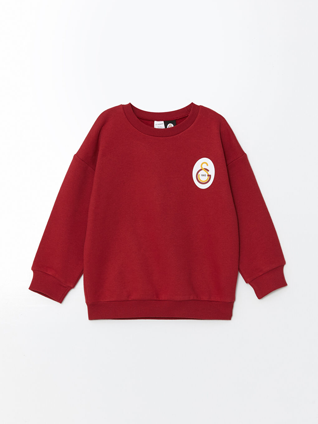 LCW baby Kırmızı Bisiklet Yaka Galatasaray Baskılı Erkek Bebek Sweatshirt