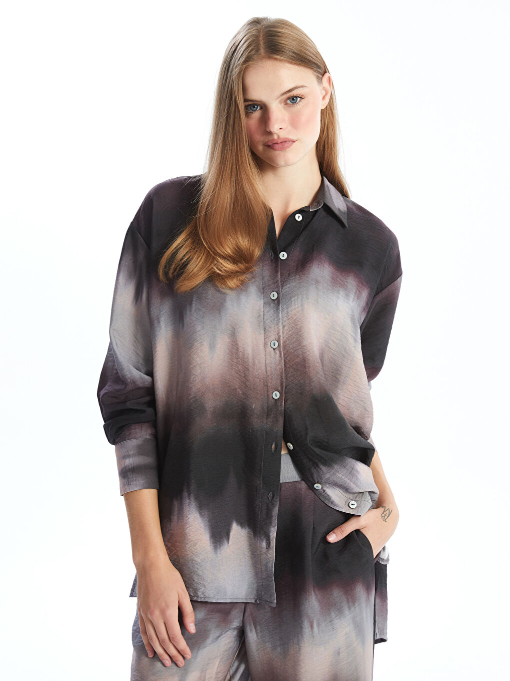 LCWAIKIKI Classic Patterned Women's Shirt Tunic -W4JQ06Z8-F9C