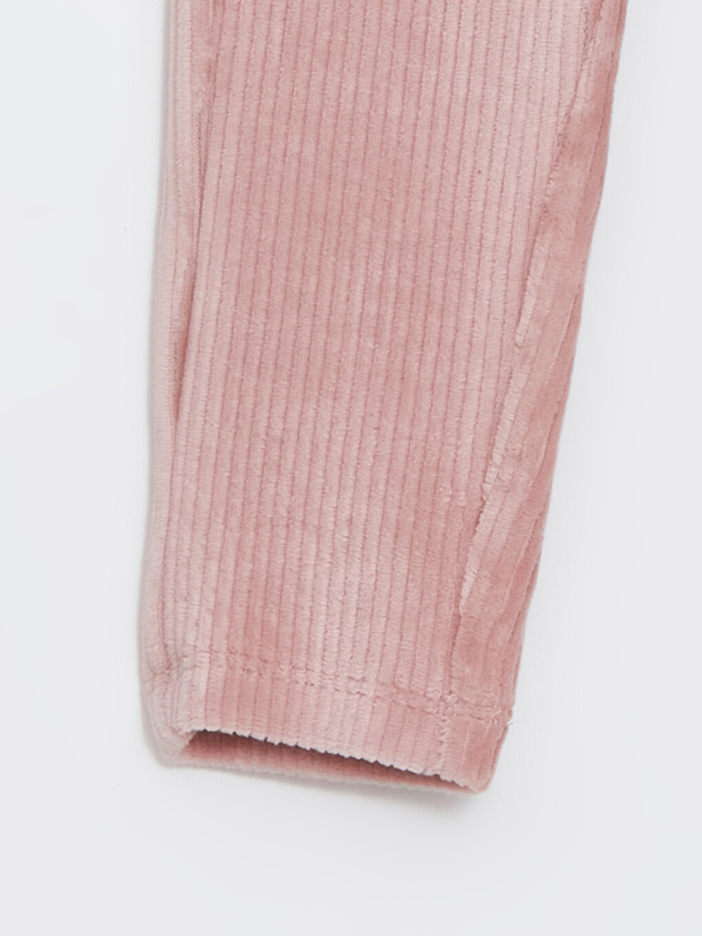 Pembe Beli Lastikli Kadife Kız Çocuk Tayt Pantolon-3