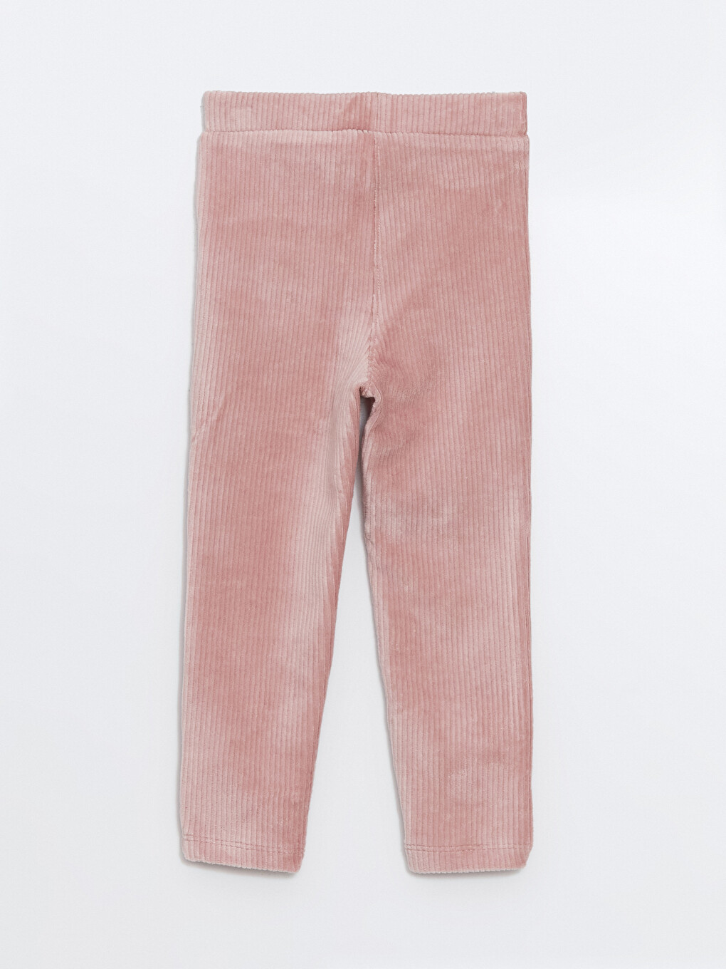 Pembe Beli Lastikli Kadife Kız Çocuk Tayt Pantolon-5