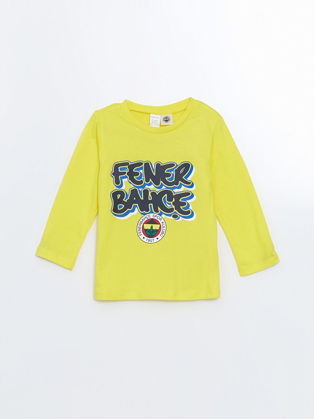 LCW baby Canlı Sarı Bisiklet Yaka Fenerbahçe Baskılı Erkek Bebek Sweatshirt ve Eşofman Alt 2'li Takım - 1