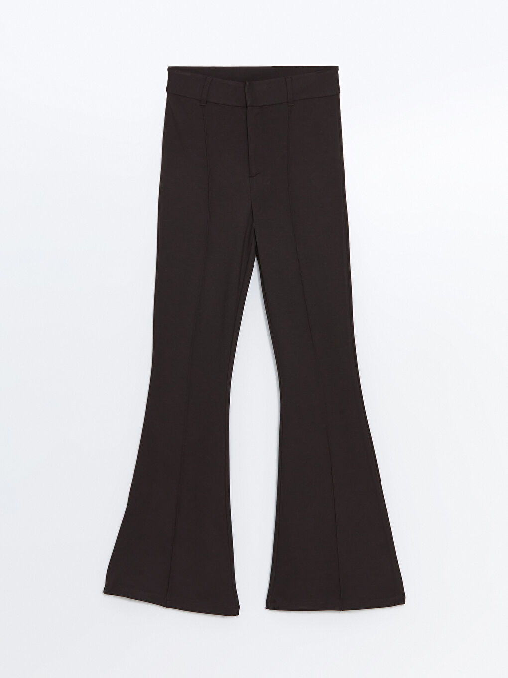 Kahverengi Beli Lastikli İspanyol Paça Kadın Tayt Pantolon-4