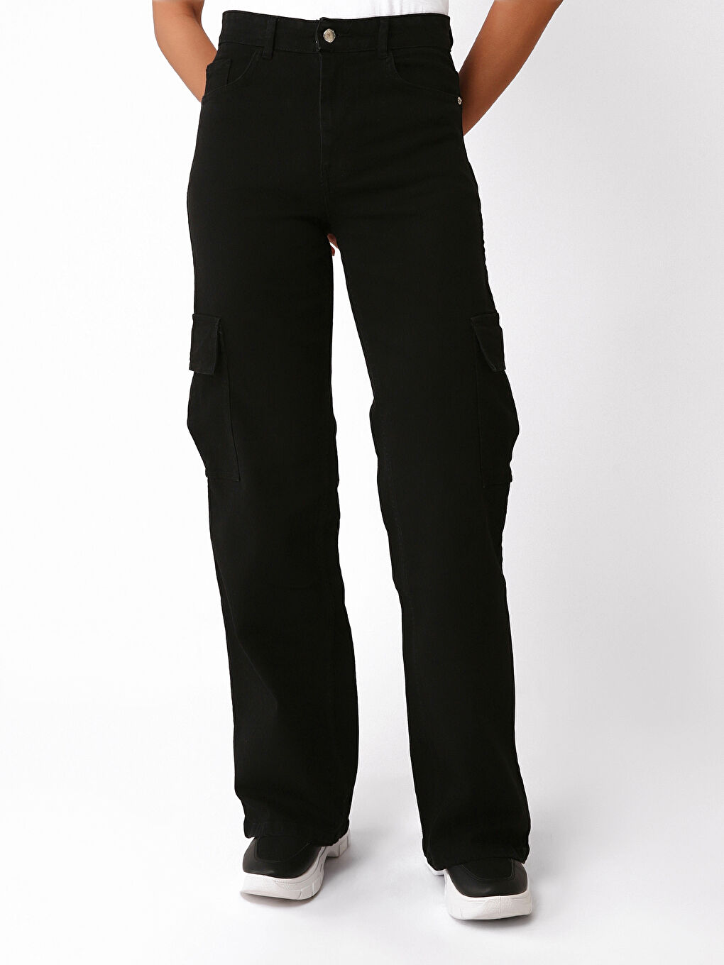 Wideleg Women's Cargo Jeans -W4JQ52Z8-327