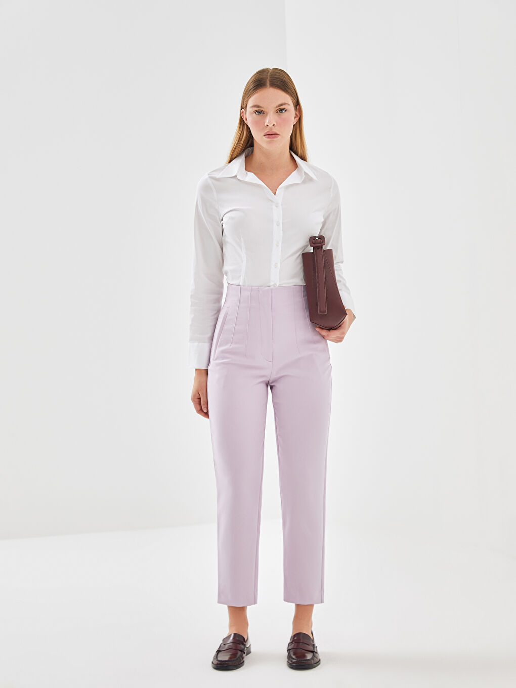 Beyaz Poplin Kadın Gömlek-1