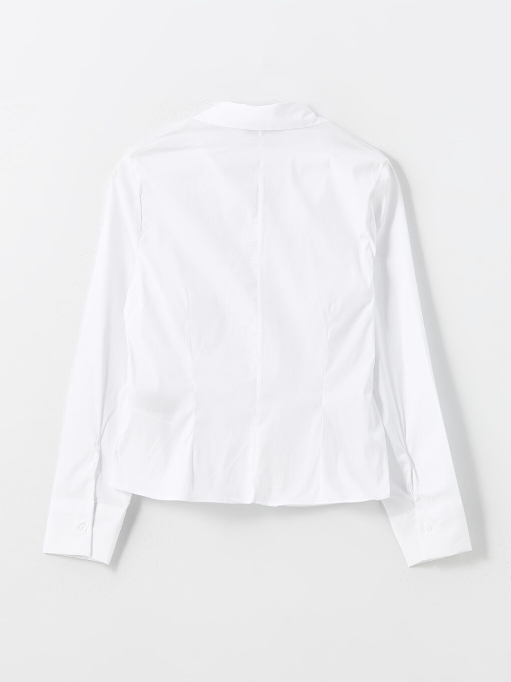Beyaz Poplin Kadın Gömlek-5