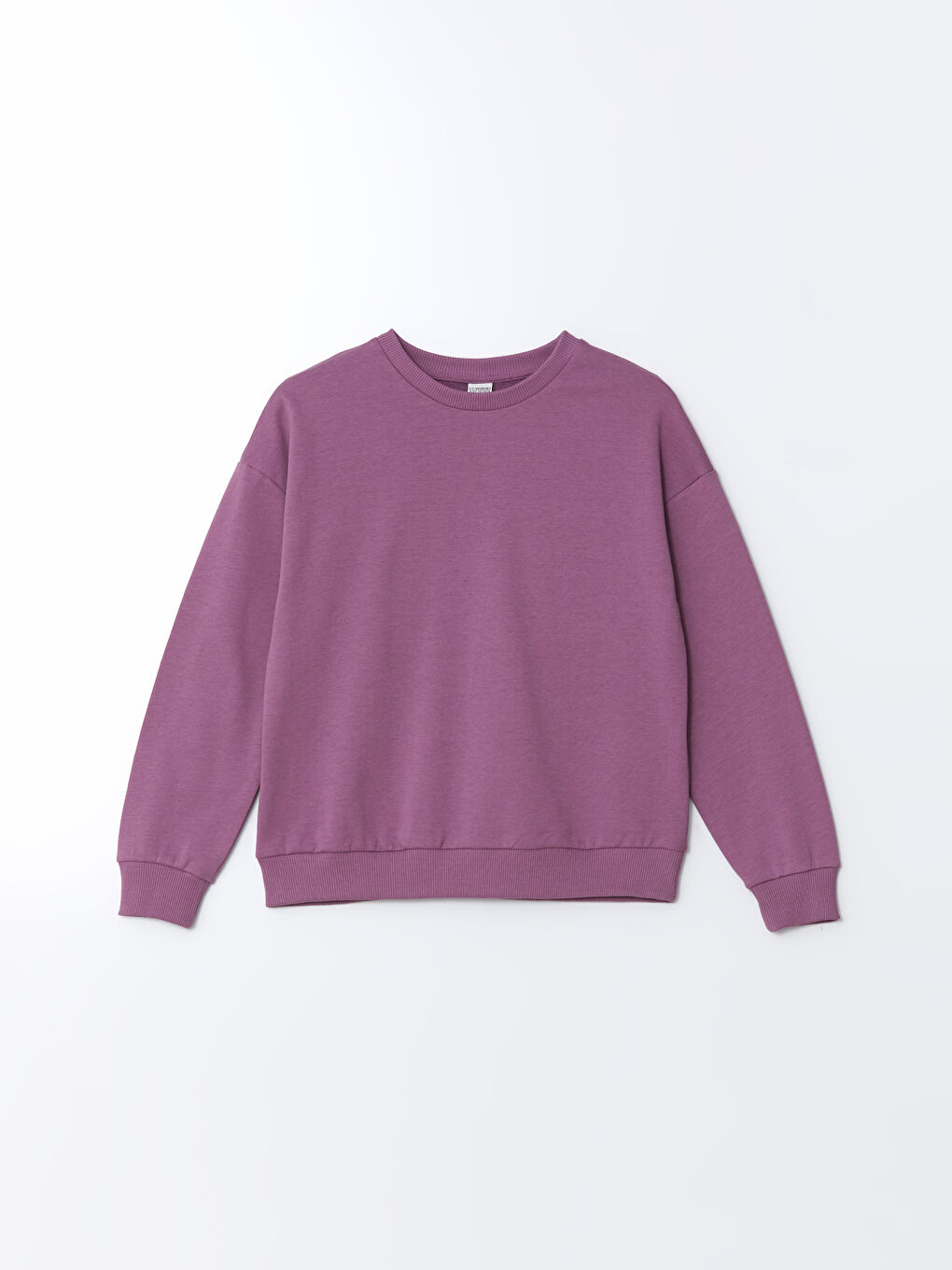 LCW Kids Mat Lila Bisiklet Yaka Kız Çocuk Sweatshirt