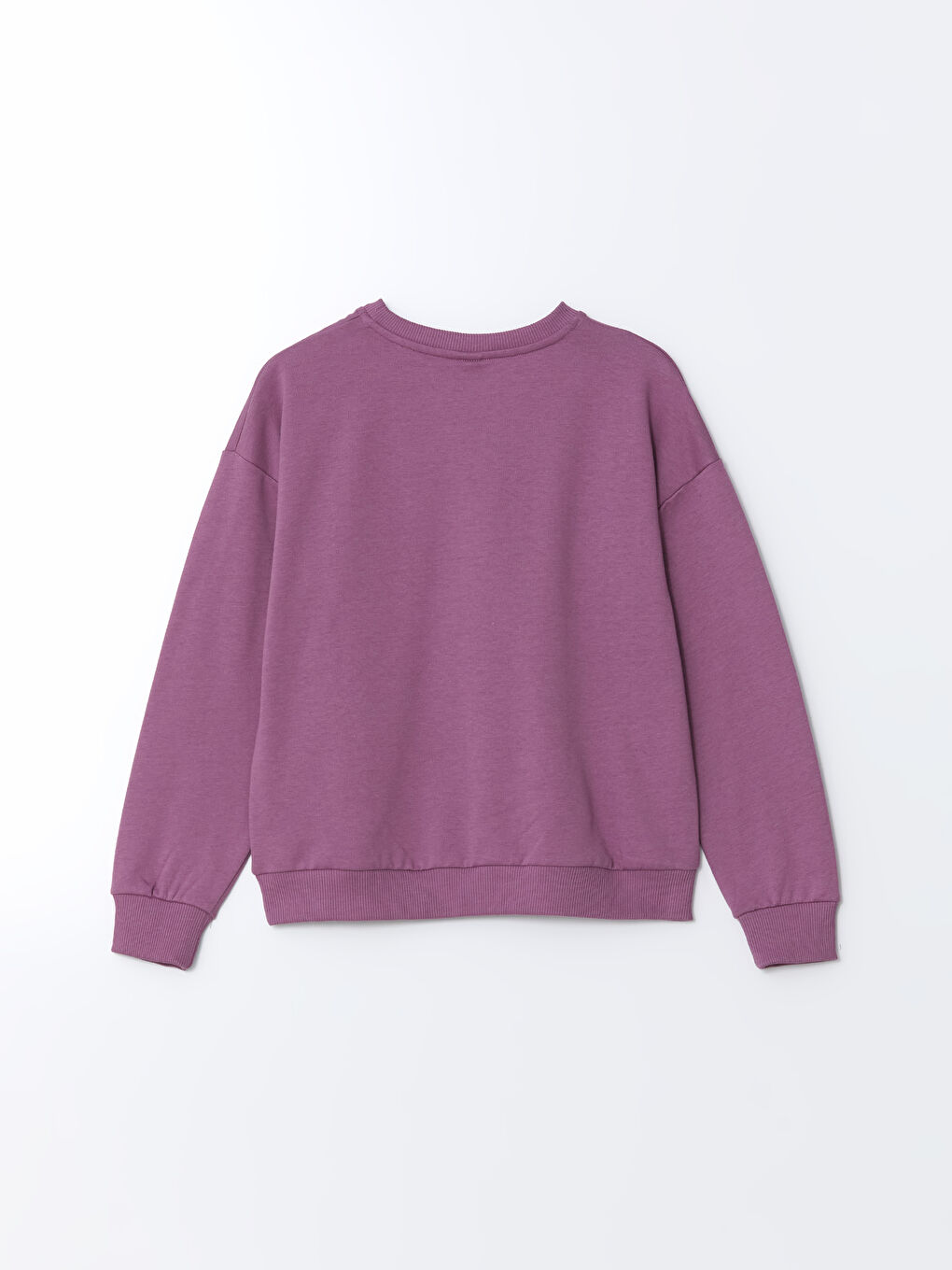 LCW Kids Mat Lila Bisiklet Yaka Kız Çocuk Sweatshirt - 1