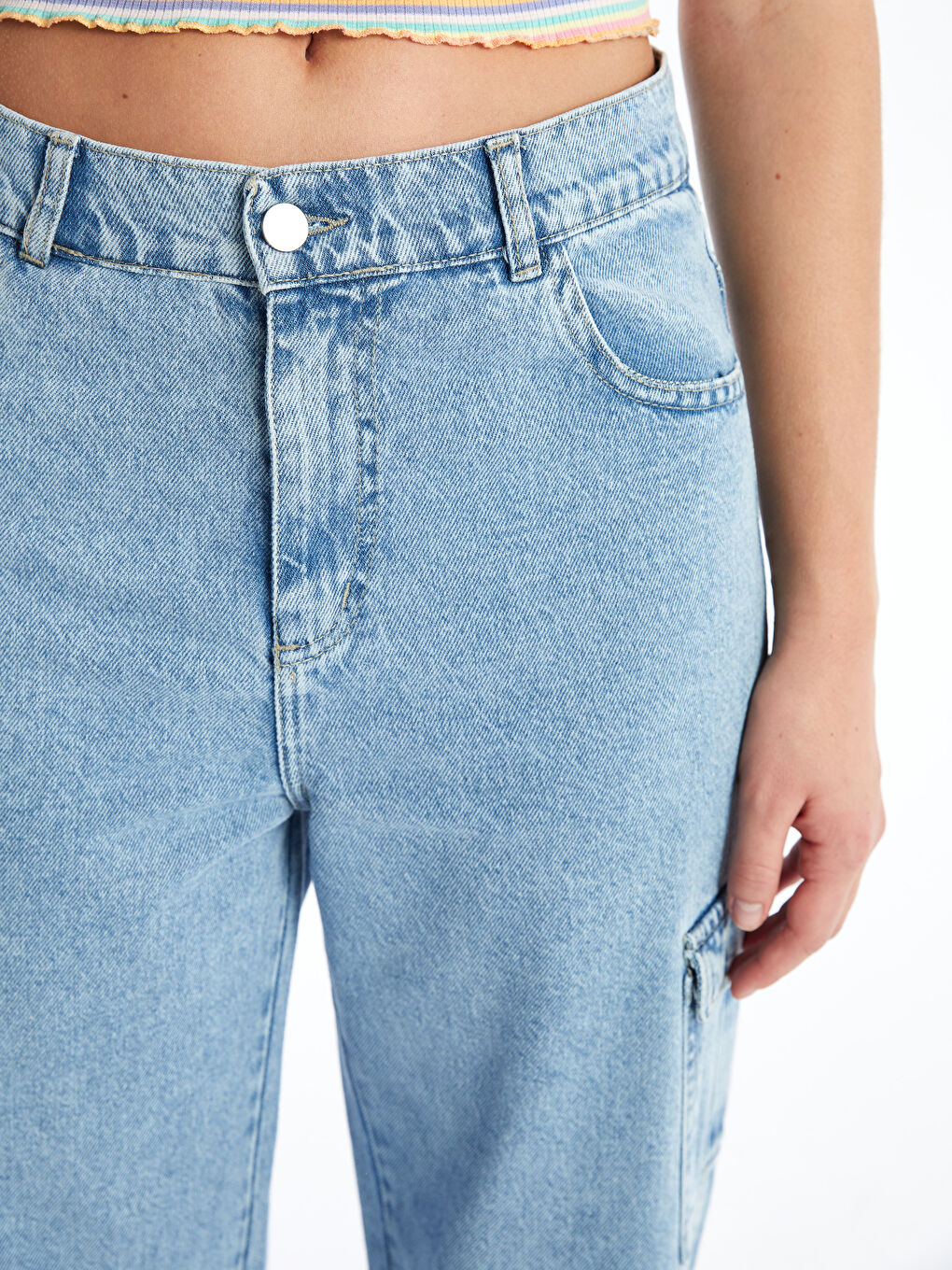 LCW Vision Slim Fit Women's Cargo Jeans -W4JS37Z8-V45