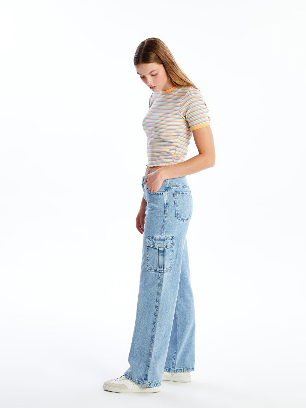 LCW Vision Slim Fit Women's Cargo Jeans -W4JS37Z8-V45