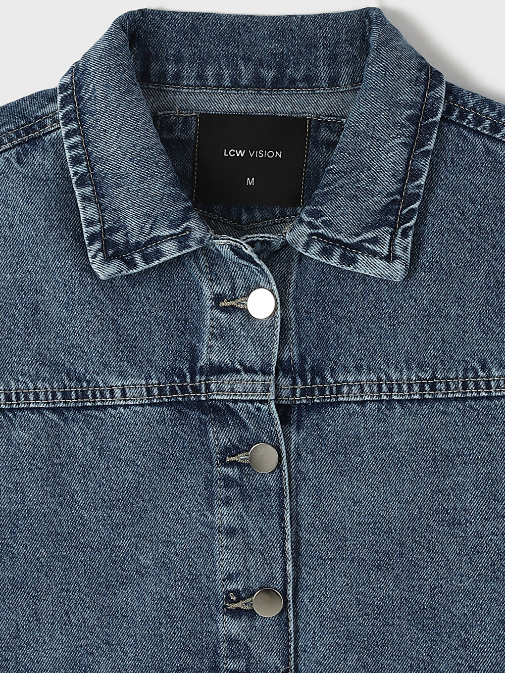 Collared Neck Women's Denim Jacket-8