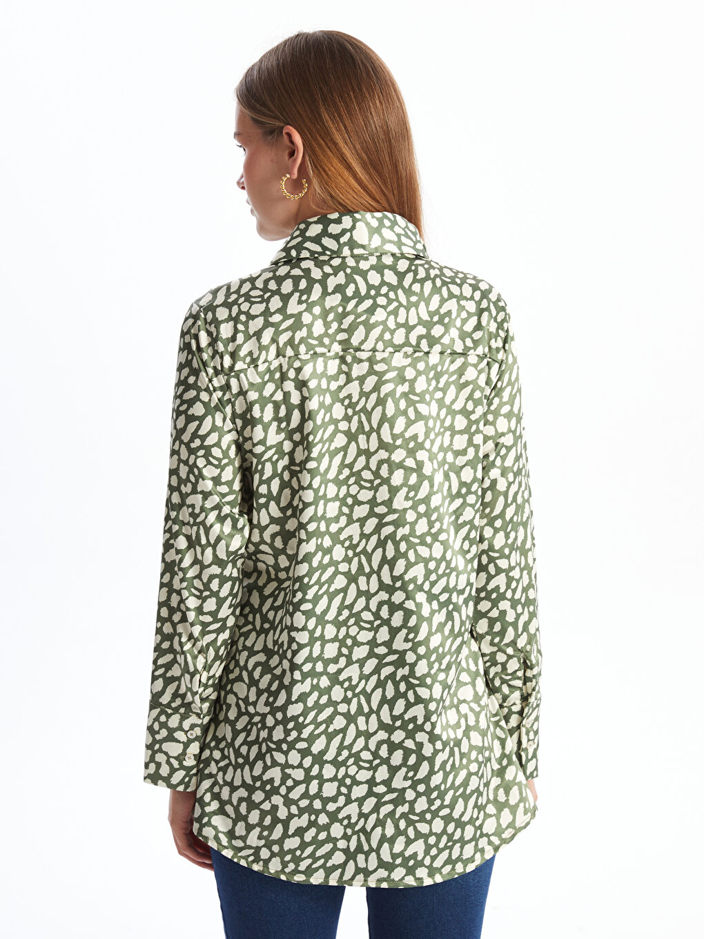 Patterned Satin Women's Shirt-3