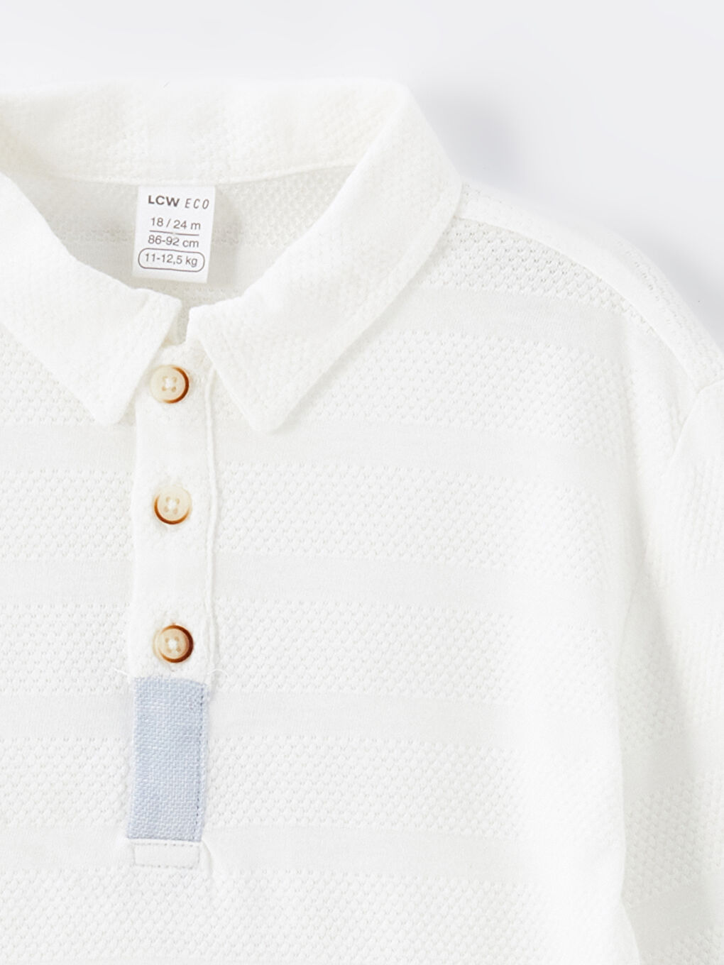 Ekru Polo Yaka Erkek Bebek Tişört-1