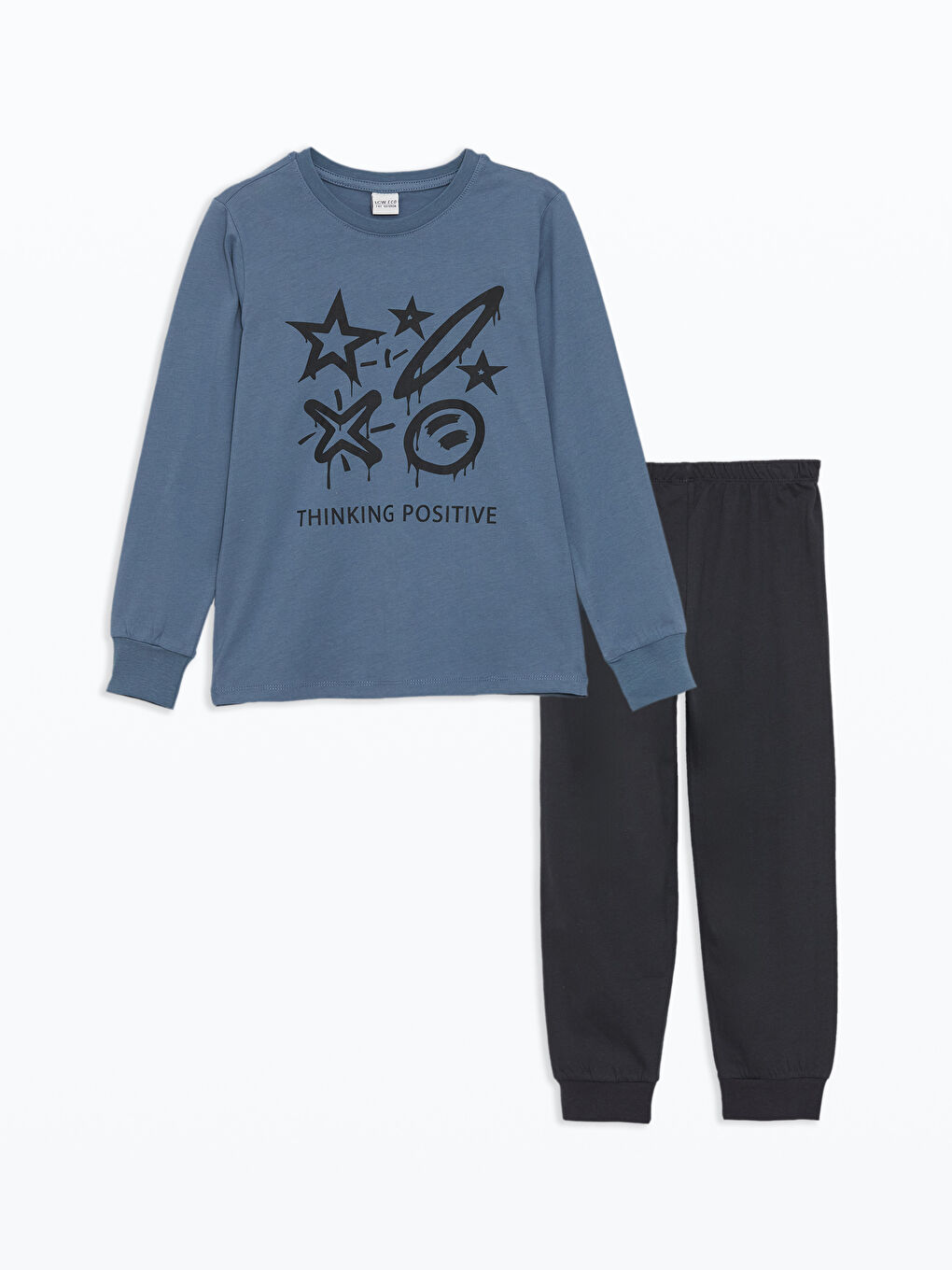 İndigo Baskılı Erkek Çocuk Pijama Takımı