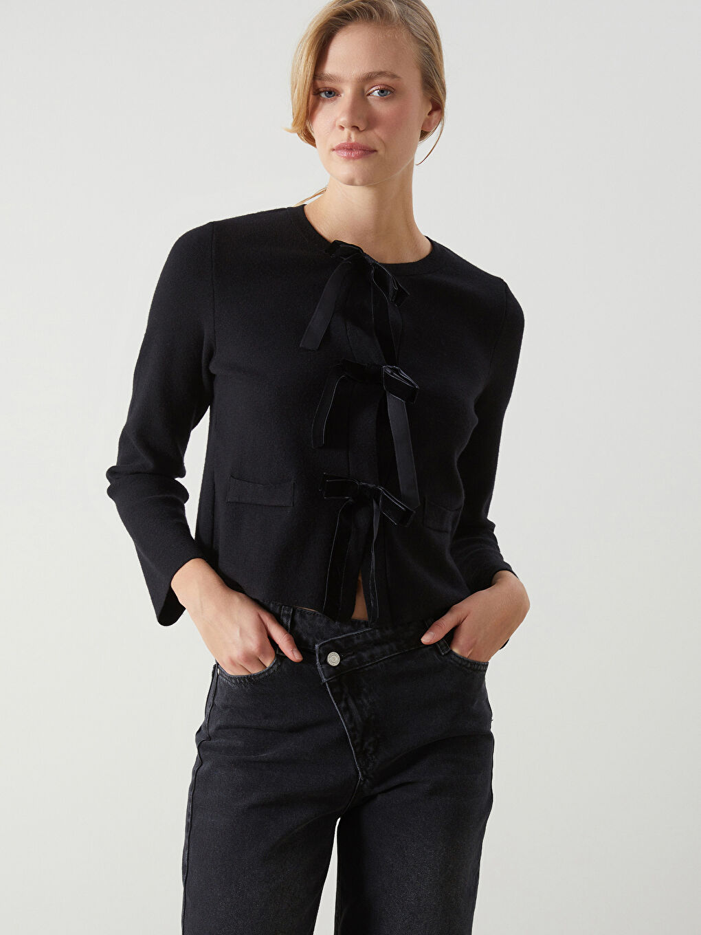 LCW Vision Cardigan aus Strick mit Schleifendetail für Damen -W4JU03Z8-CVL