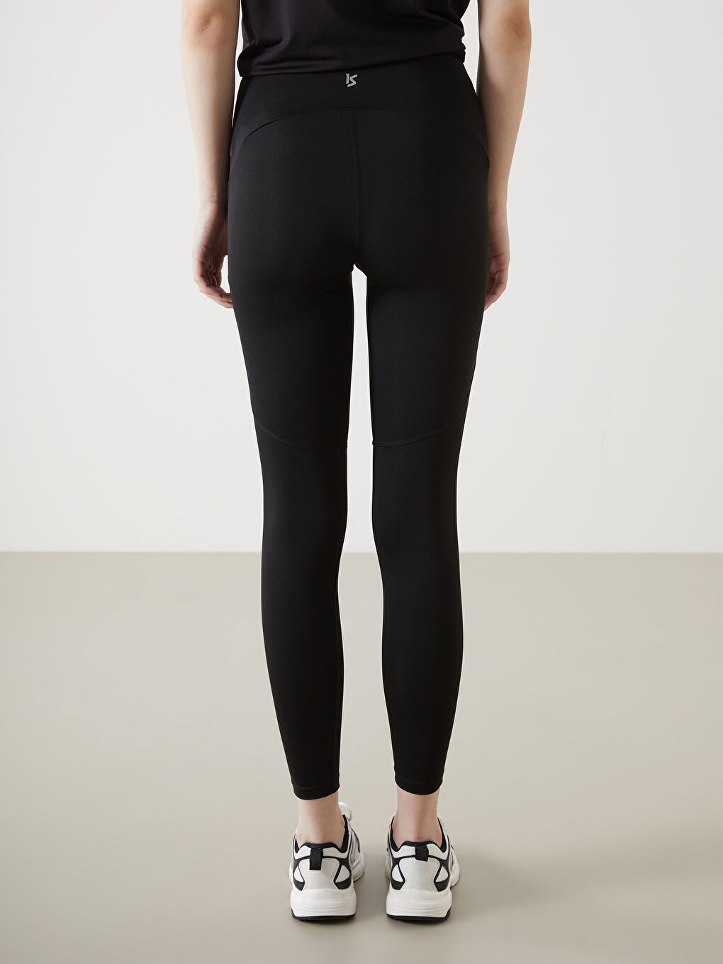 Siyah Beli Lastikli Kadın Spor Tayt-3