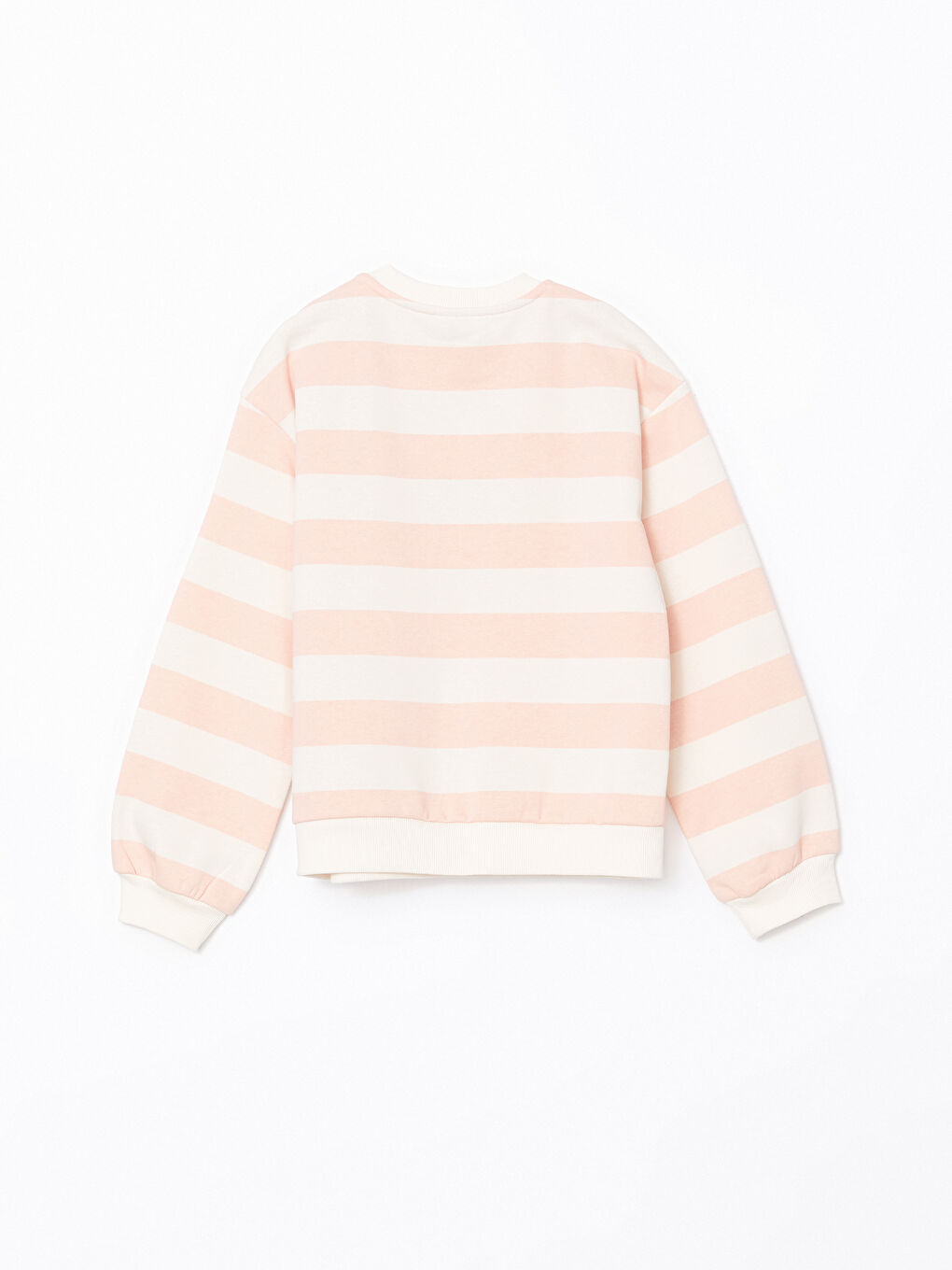 LCW Kids Pembe Bisiklet Yaka Kız Çocuk Sweatshirt - 1