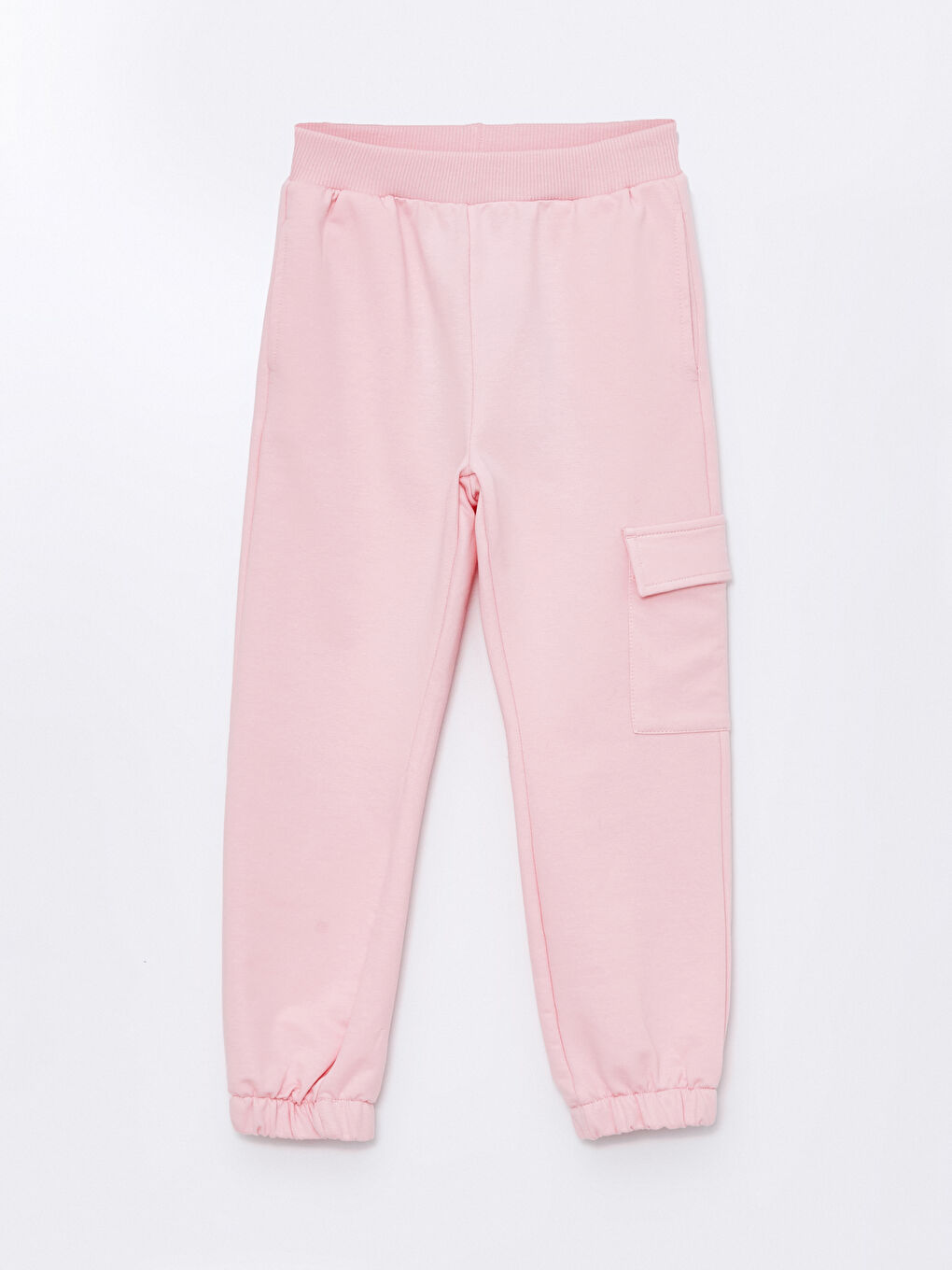 LCW ECO Pembe Beli Lastikli Kız Çocuk Jogger Eşofman Altı