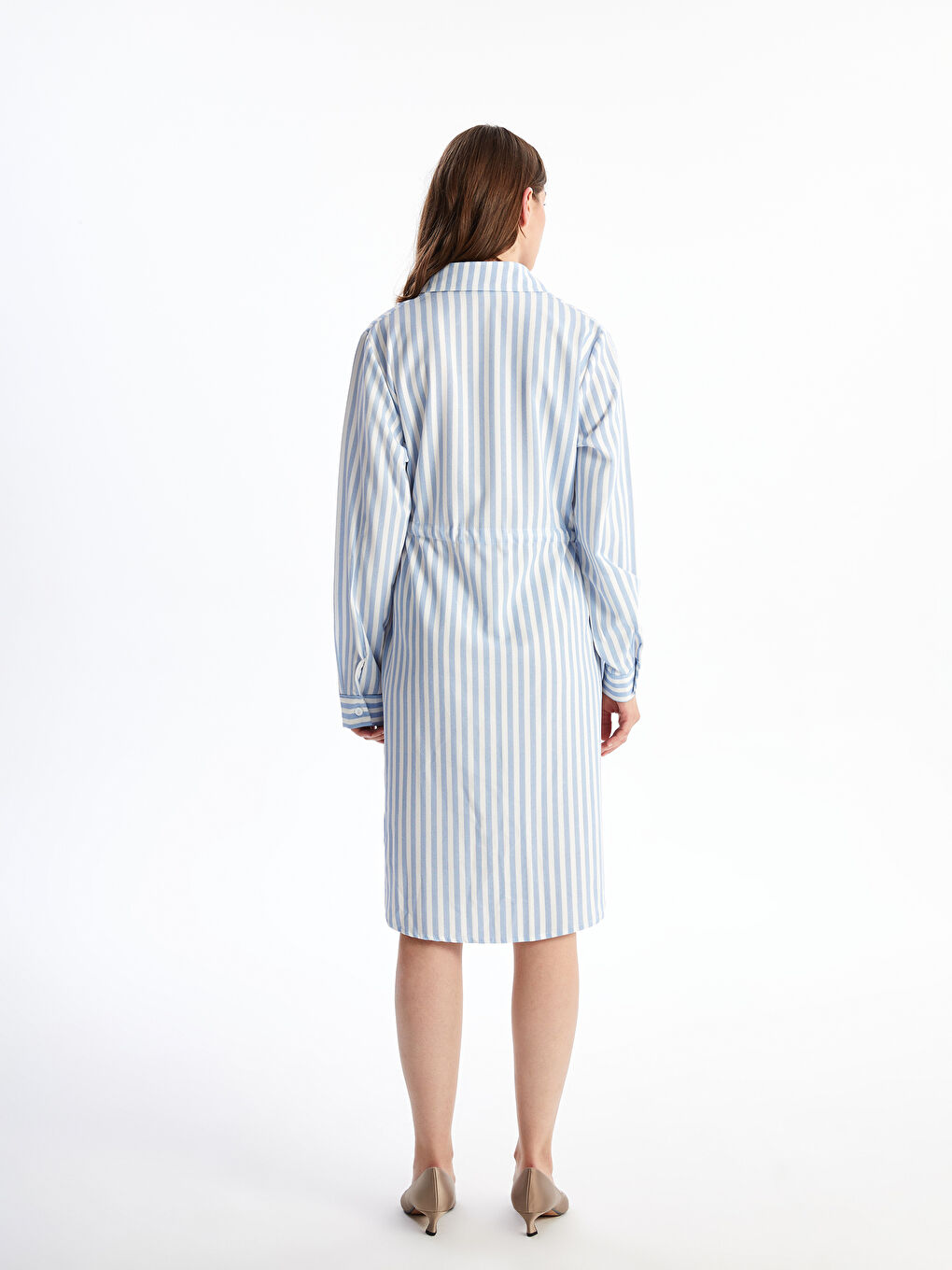 Striped Women's Shirt Dress-3