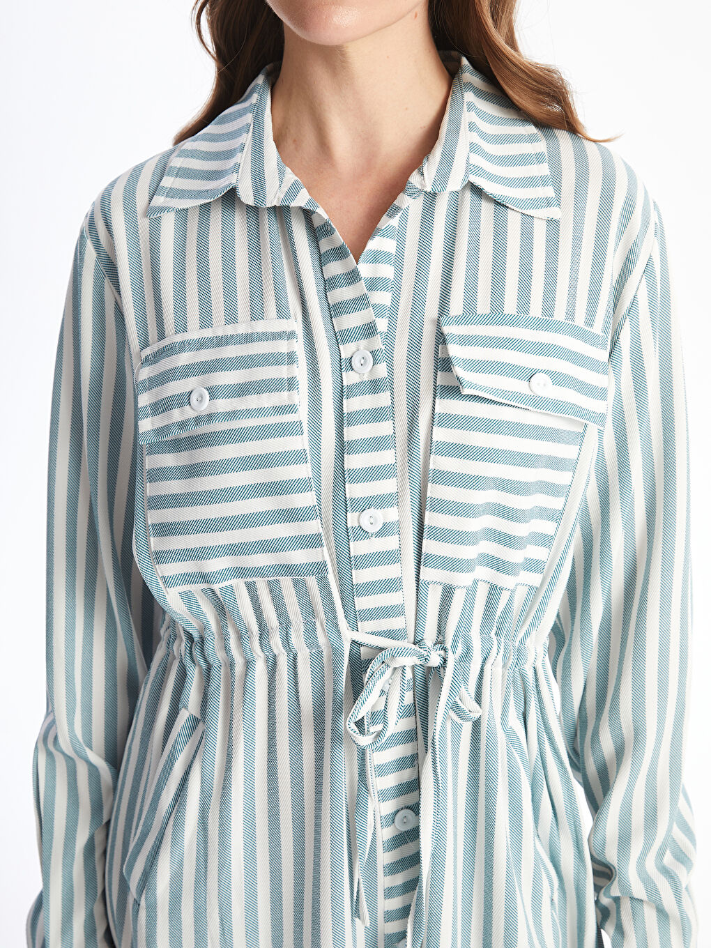 Striped Women's Shirt Dress -W4JV21Z8-LGS