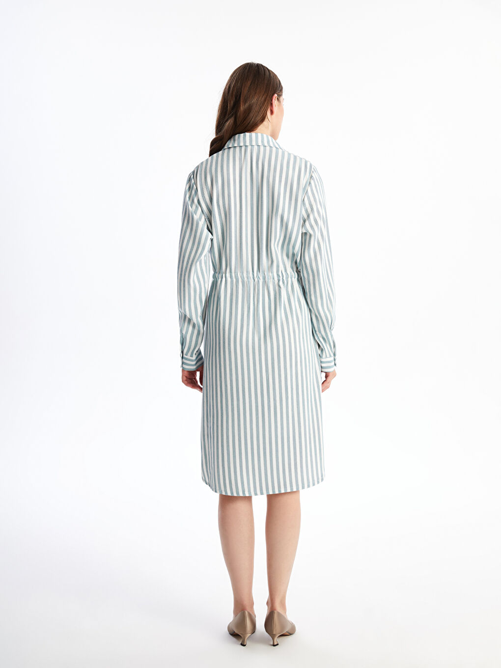 Striped Women's Shirt Dress -W4JV21Z8-LGS