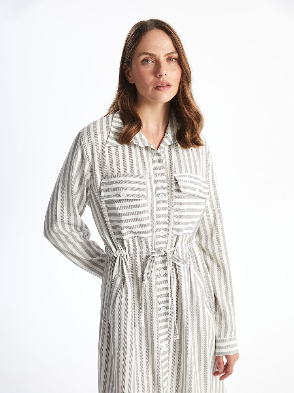 Striped Women's Shirt Dress -W4JV21Z8-LQJ