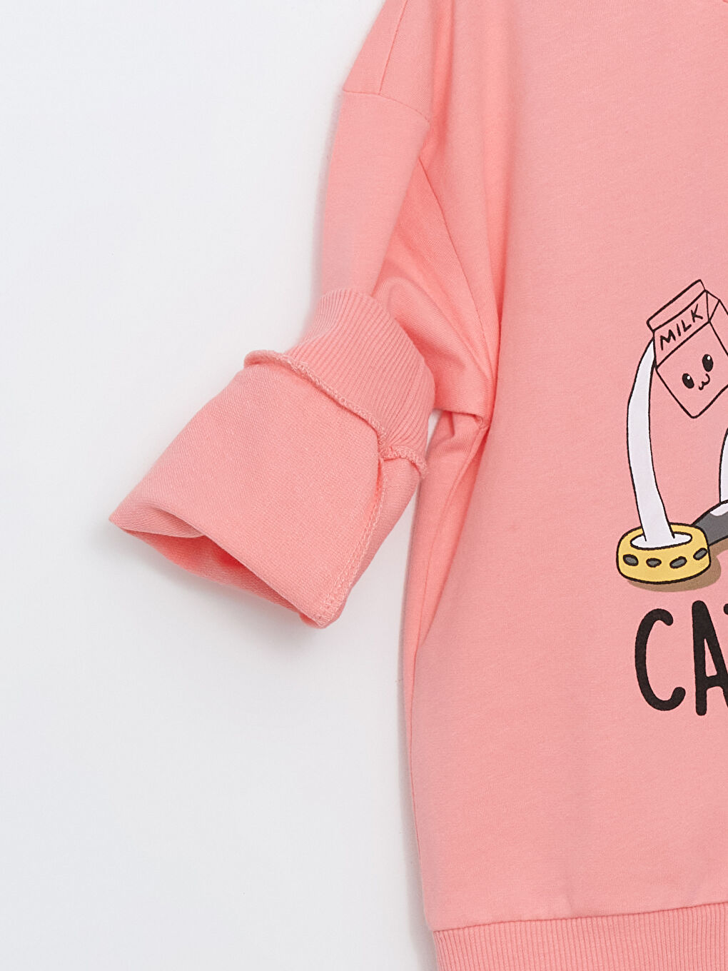 Pembe Bisiklet Yaka Kız Çocuk Pijama Üst-2