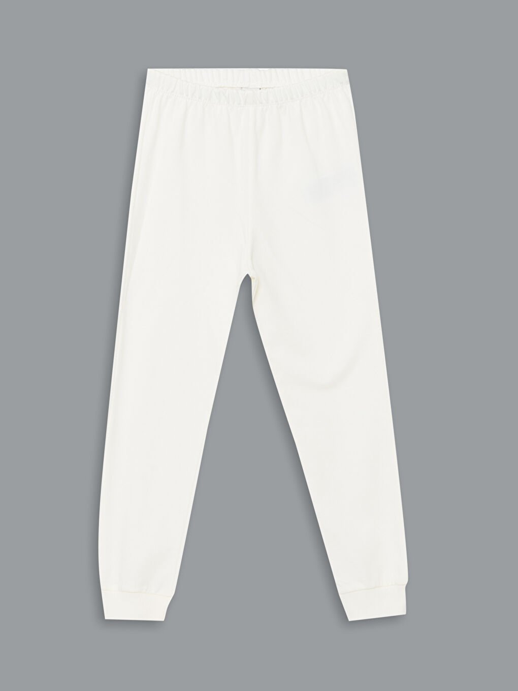 Ekru Beli Lastikli Kız Çocuk Jogger Eşofman Altı