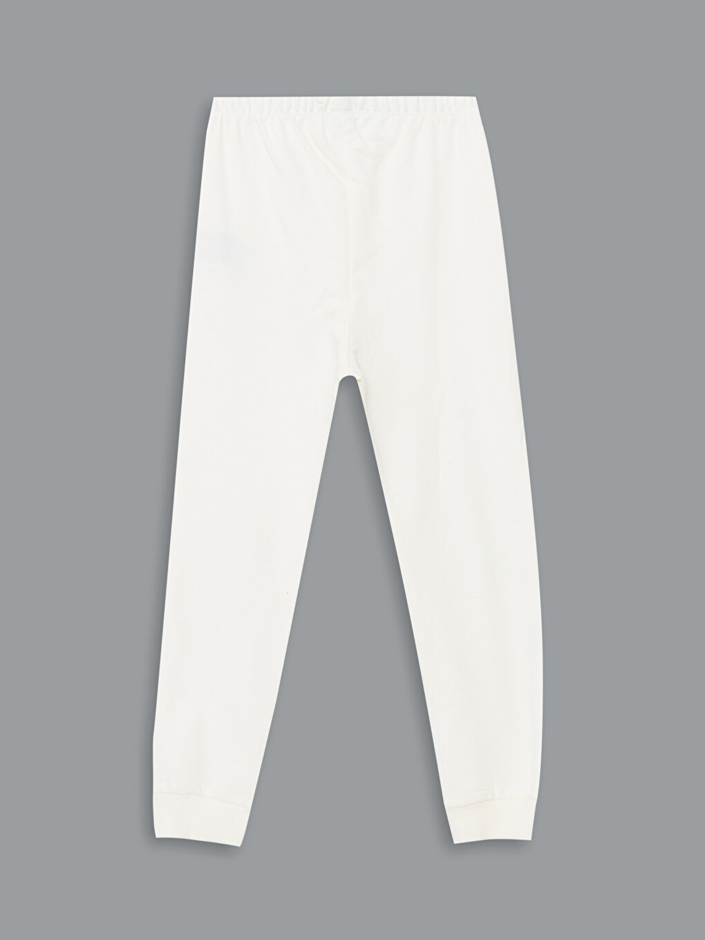 Ekru Beli Lastikli Kız Çocuk Jogger Eşofman Altı-1