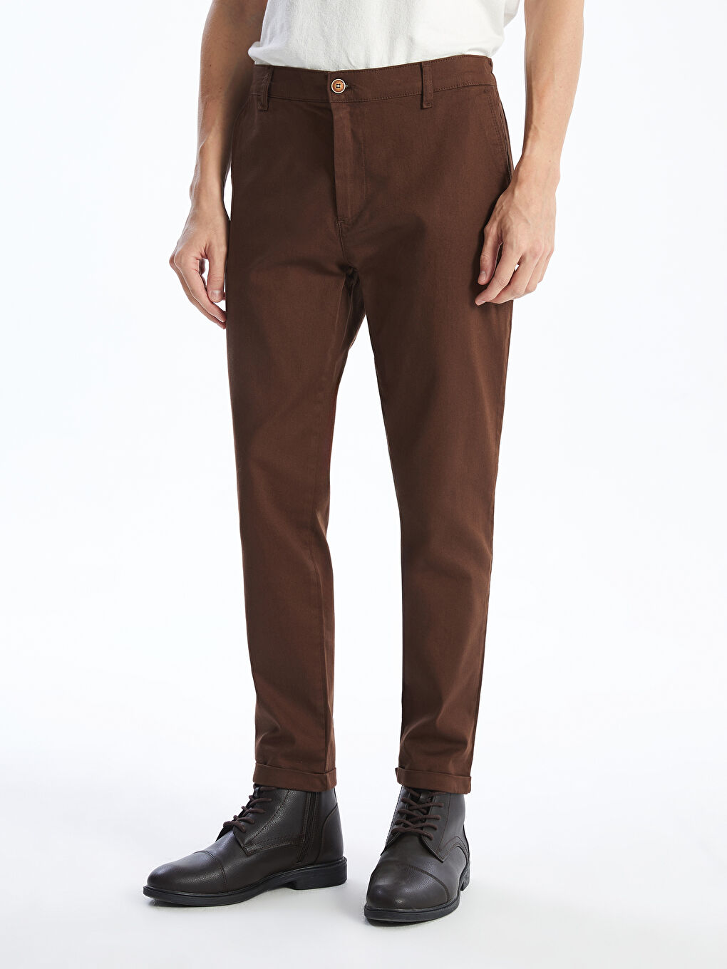 LCW ECO Kahverengi Dar Kalıp Erkek Chino Pantolon - 1