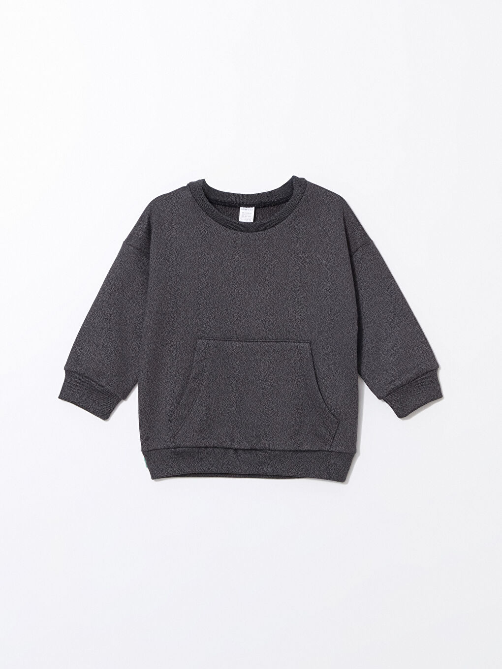 LCW ECO Gri Melanj Uzun Kollu Basic Erkek Bebek Sweatshirt