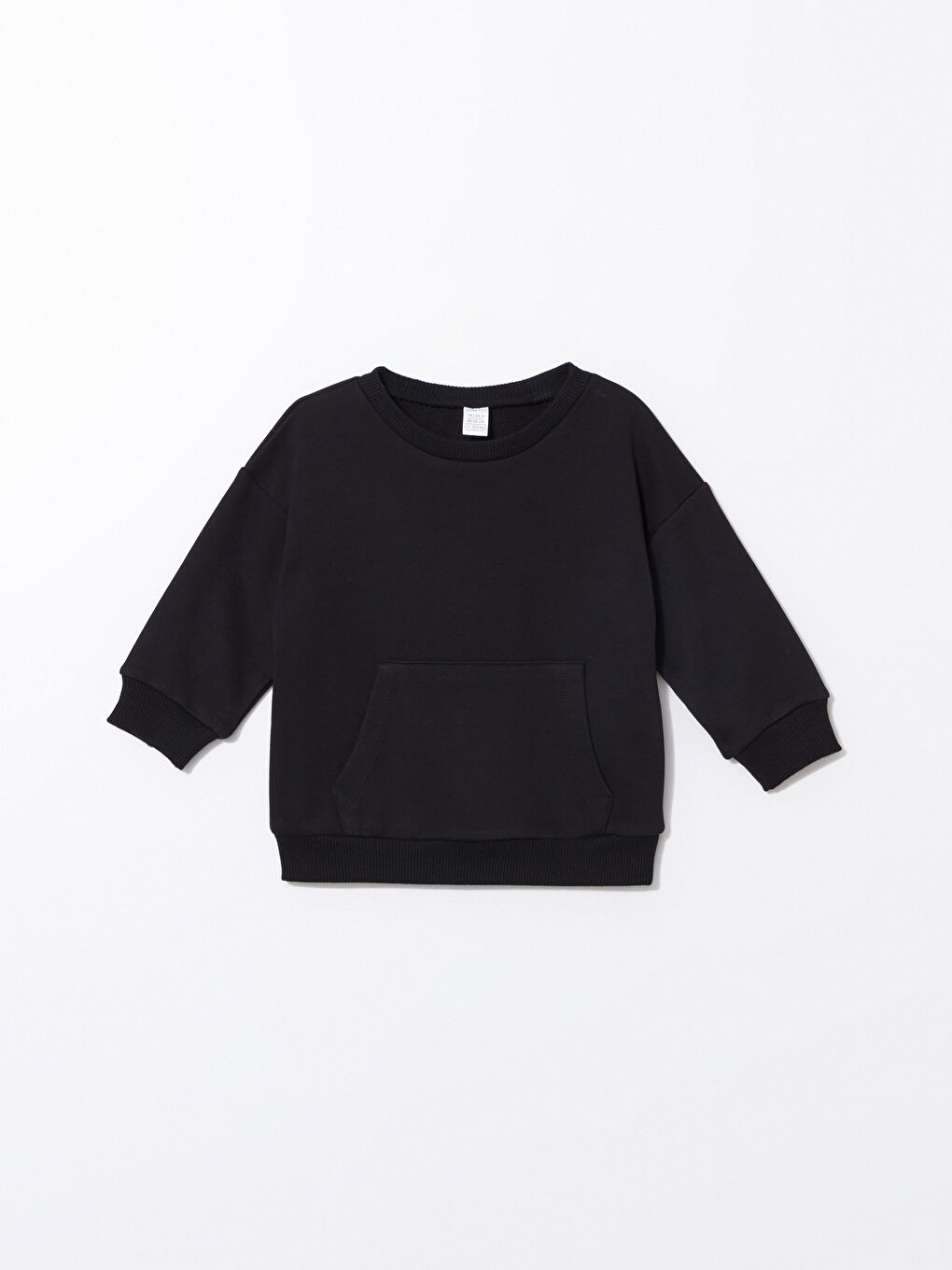 LCW ECO Siyah Uzun Kollu Basic Erkek Bebek Sweatshirt