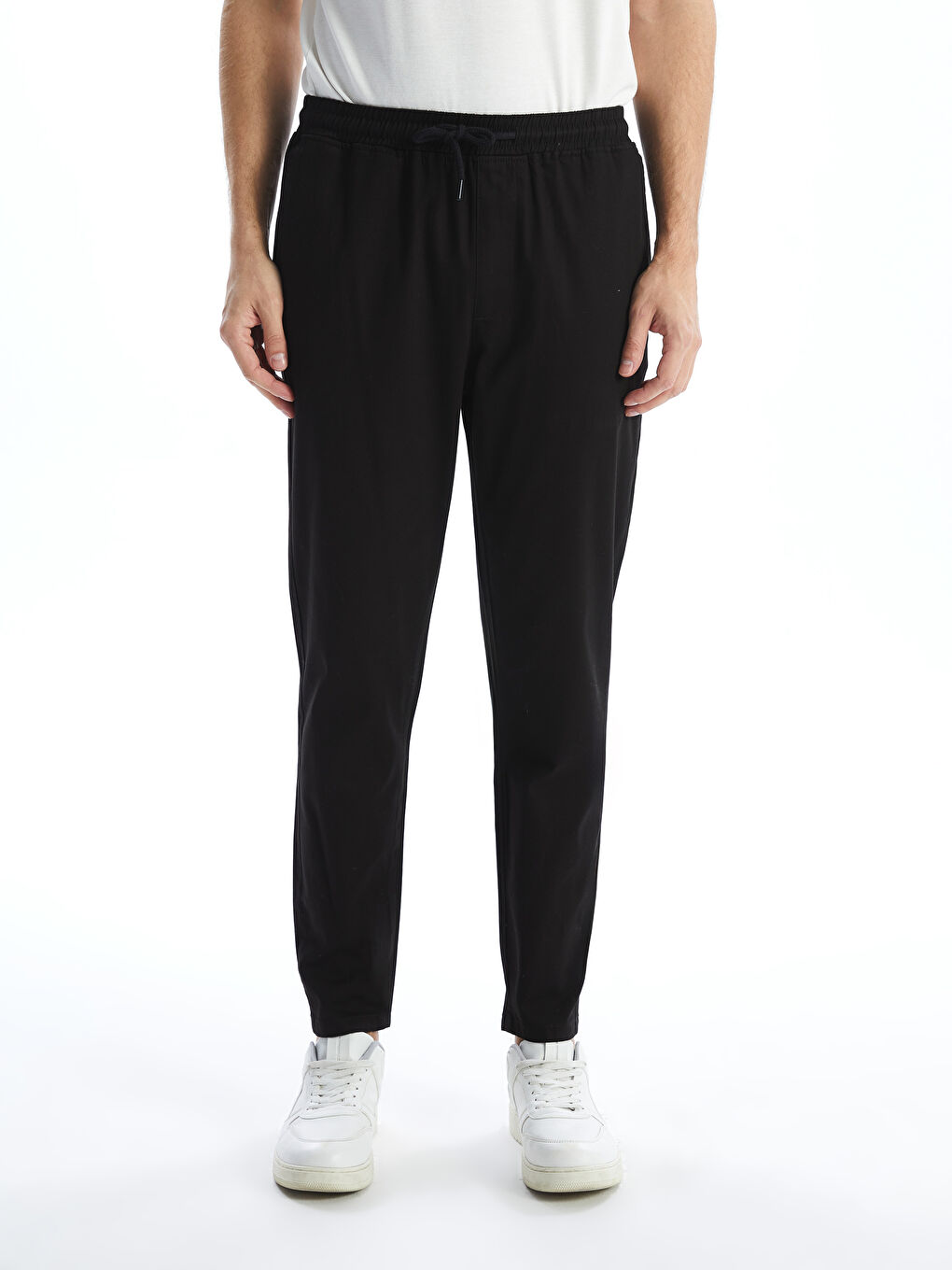 Siyah Standart Kalıp Erkek Pantolon-1