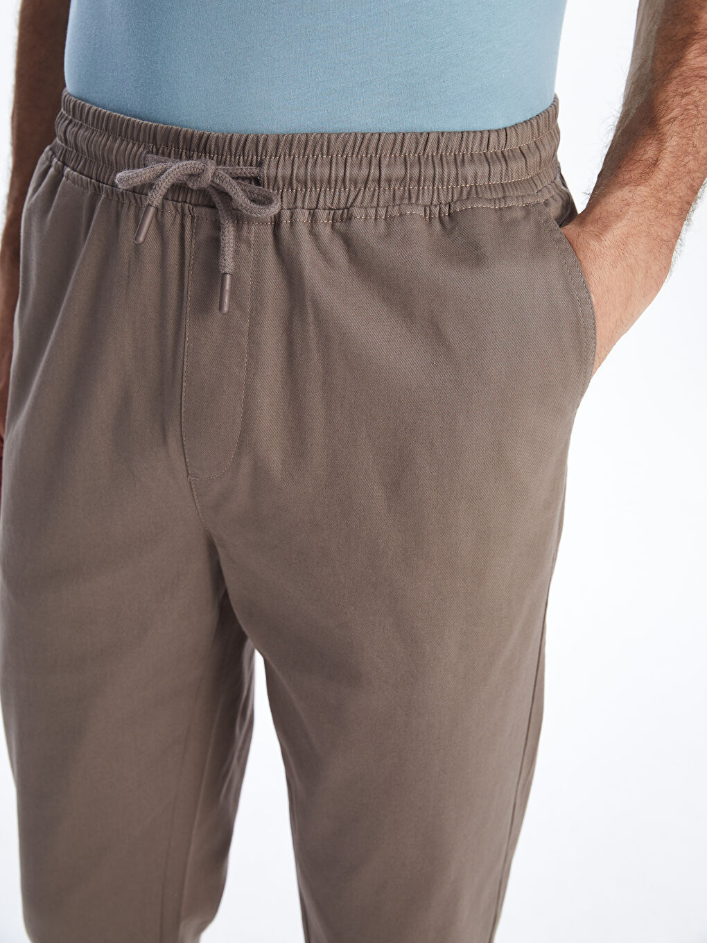 Bej Standart Kalıp Erkek Pantolon-2