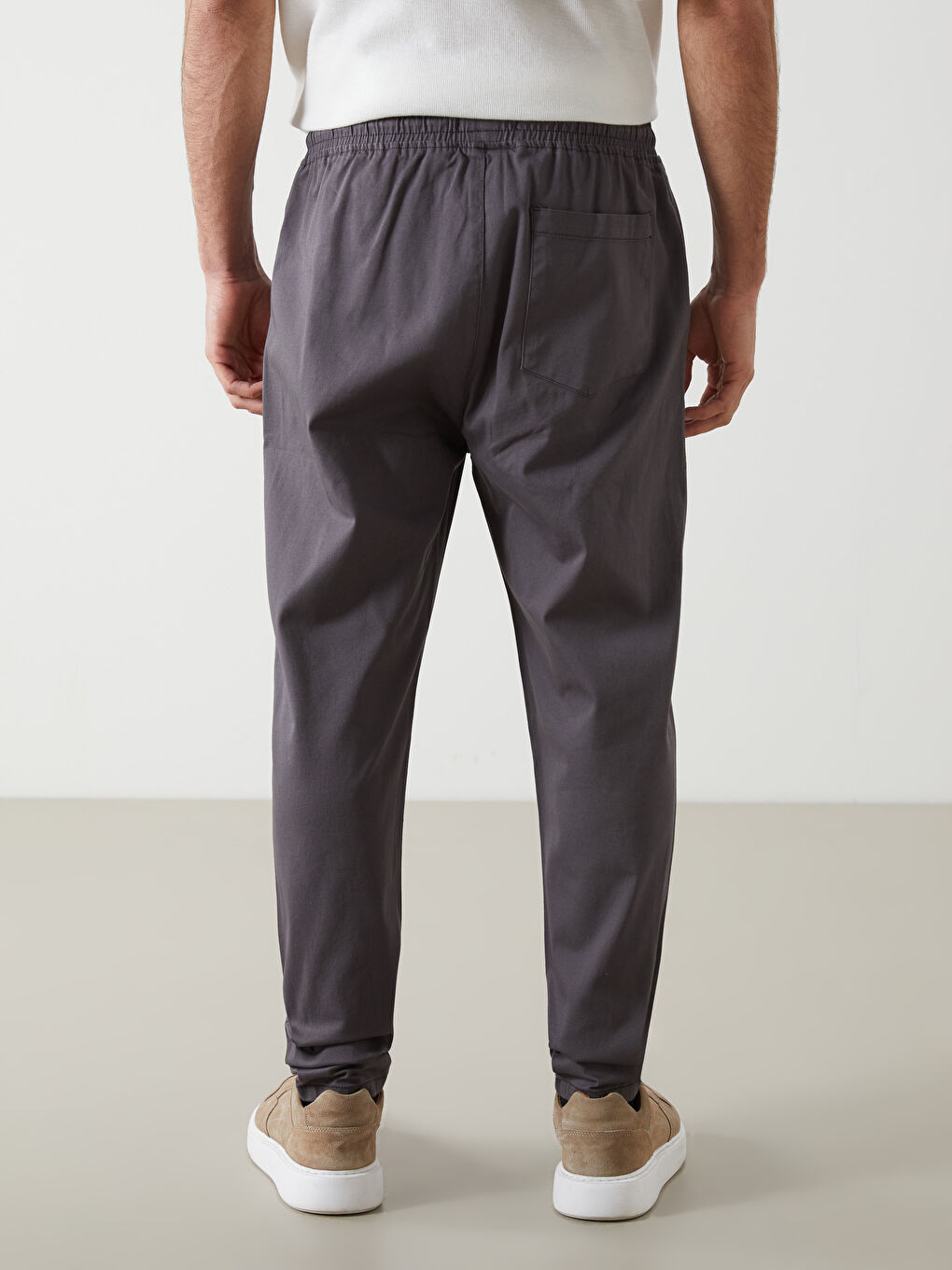 Gri Standart Kalıp Erkek Pantolon-3