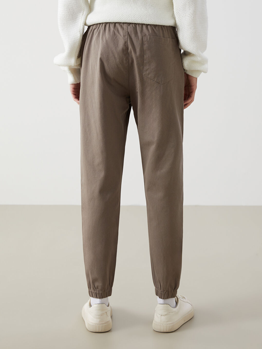 Bej Standart Kalıp Erkek Jogger Pantolon-3