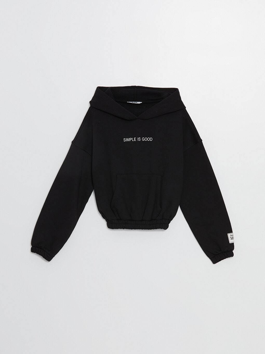 BLAİS Siyah Baskılı Oversize Kadın Kalın Hoodie - 4