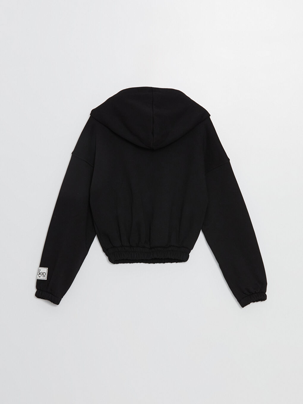 BLAİS Siyah Baskılı Oversize Kadın Kalın Hoodie - 7