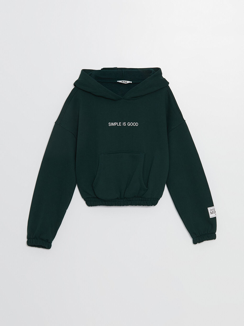 BLAİS Yeşil Baskılı Oversize Kadın Kalın Hoodie - 4