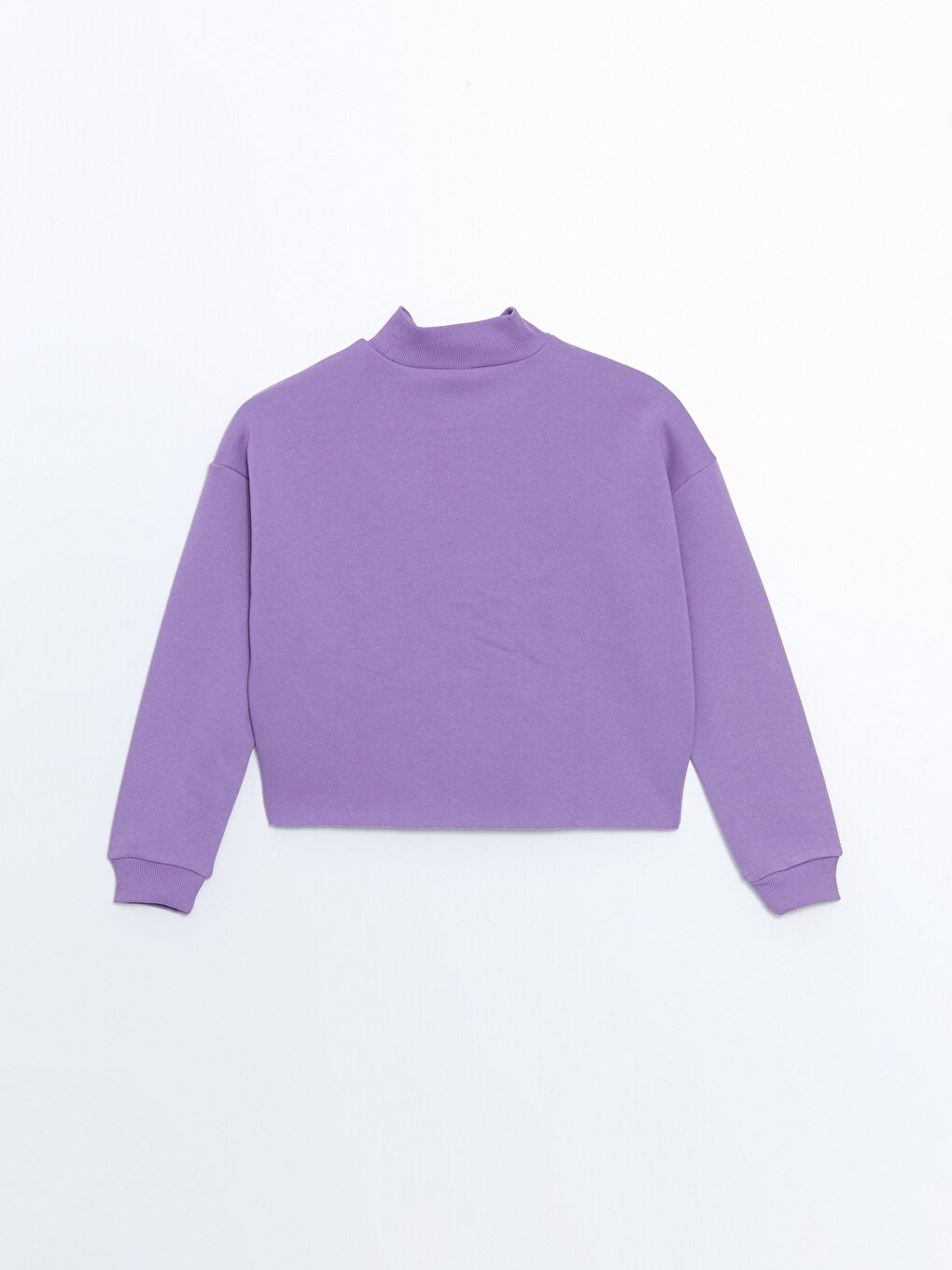 BLAİS Lila Yarım Balıkçı Yaka Baskılı Oversize Kadın Kalın Sweatshirt - 6