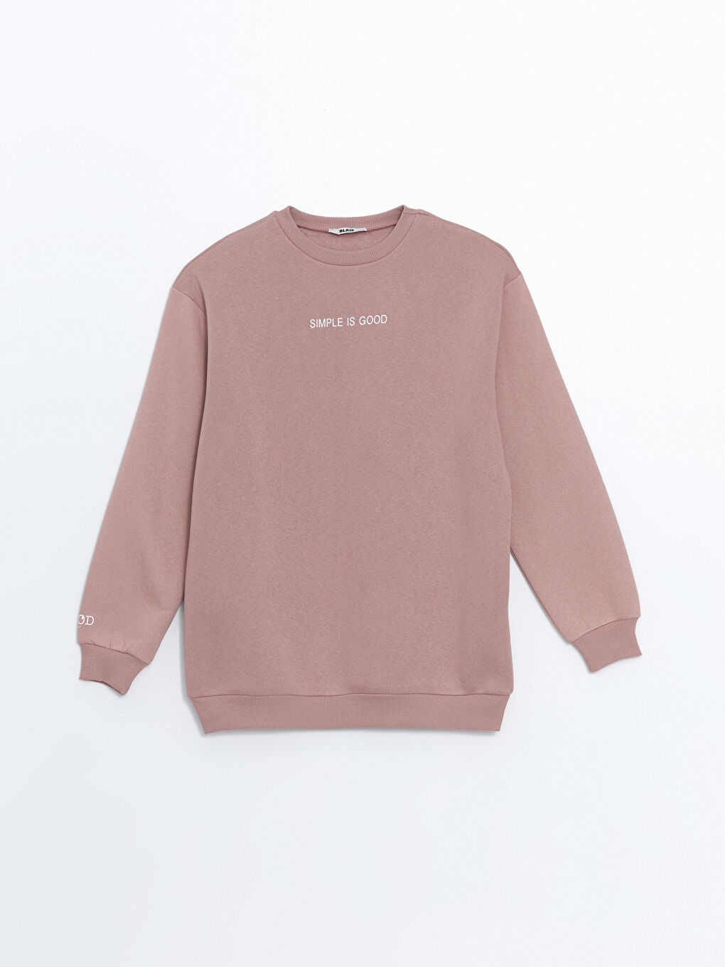 BLAİS Gülkurusu Bisiklet Yaka Baskılı Oversize Kadın Kalın Sweatshirt - 4