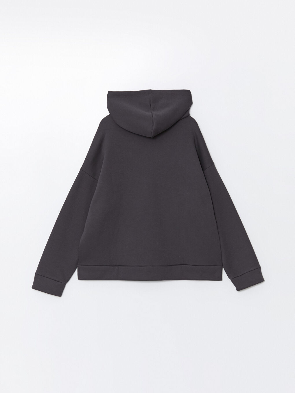 BLAİS Antrasit Baskılı Oversize Kadın Kalın Hoodie - 6