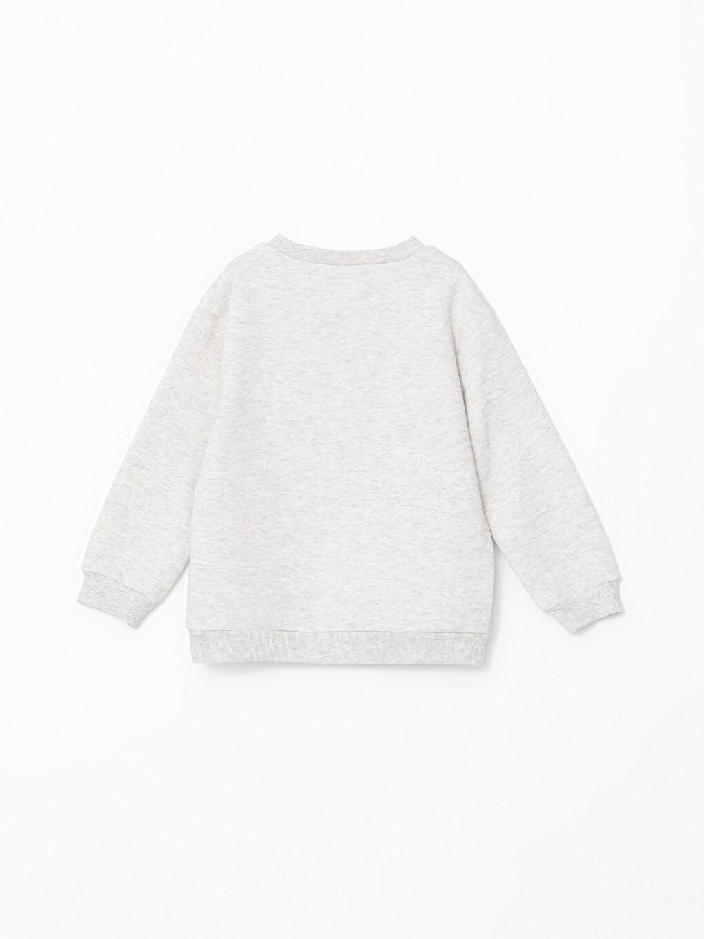 Beyaz Bisiklet Yaka Erkek Çocuk Sweatshirt-1