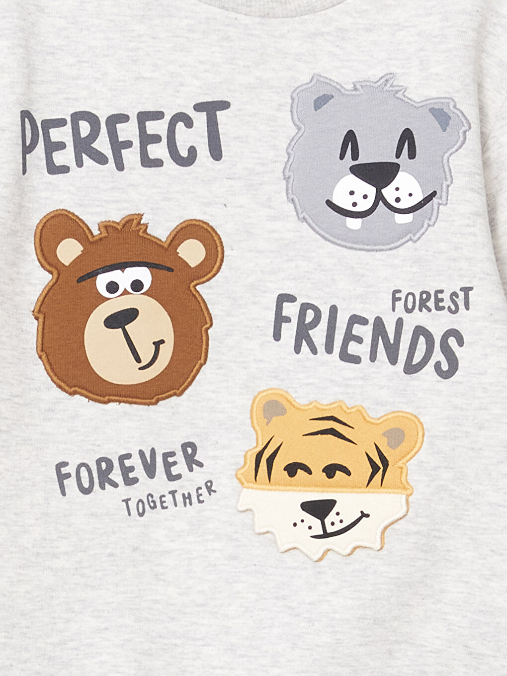 Beyaz Bisiklet Yaka Erkek Çocuk Sweatshirt-2