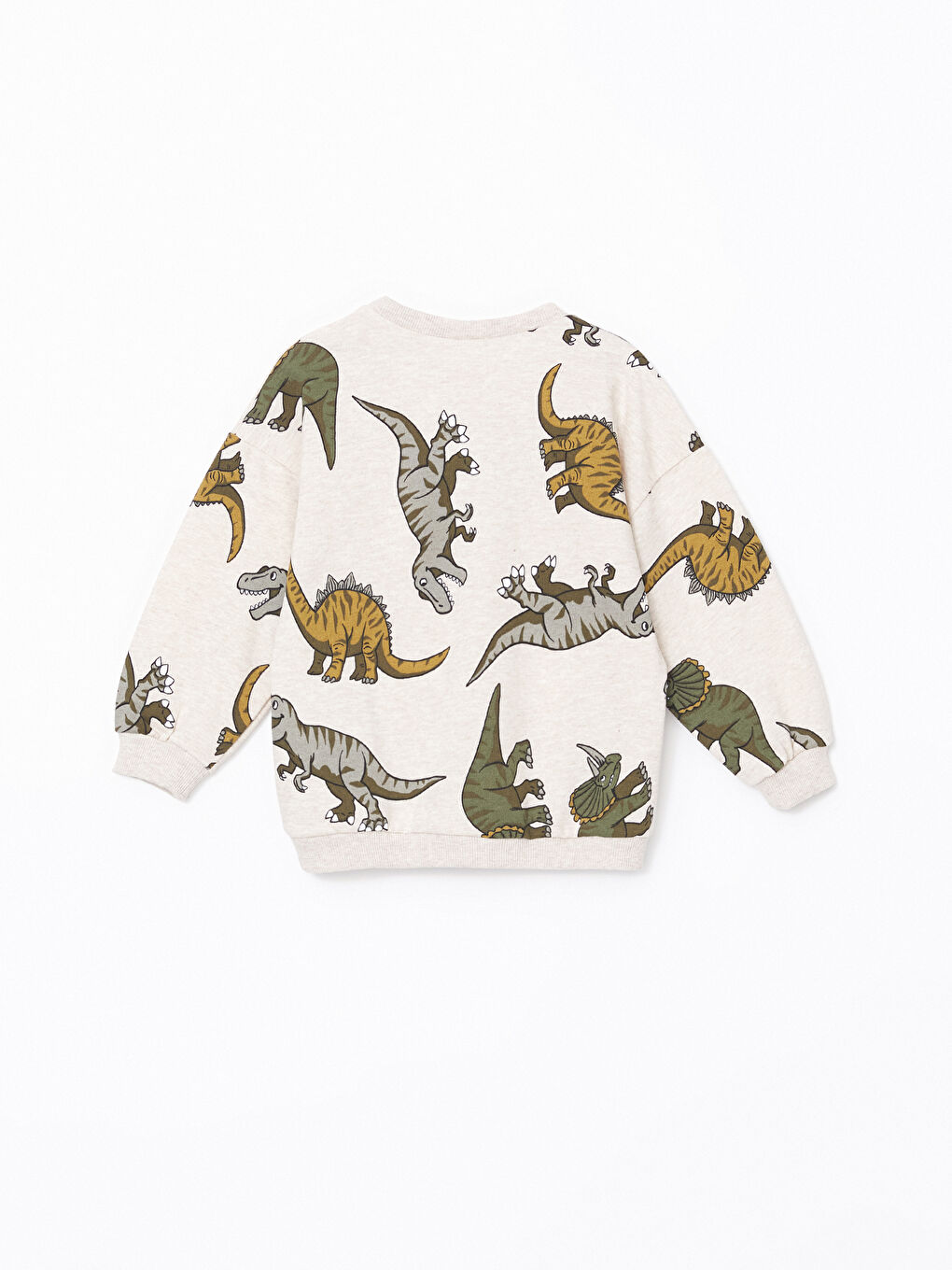Beyaz Dinozor Baskılı Erkek Çocuk Sweatshirt-2