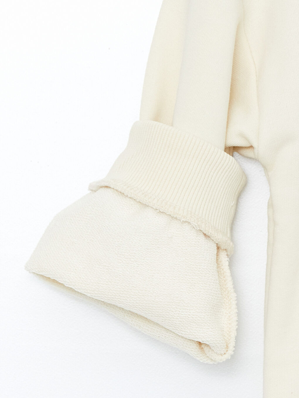 Bej Bisiklet Yaka Baskılı Erkek Çocuk Sweatshirt-1