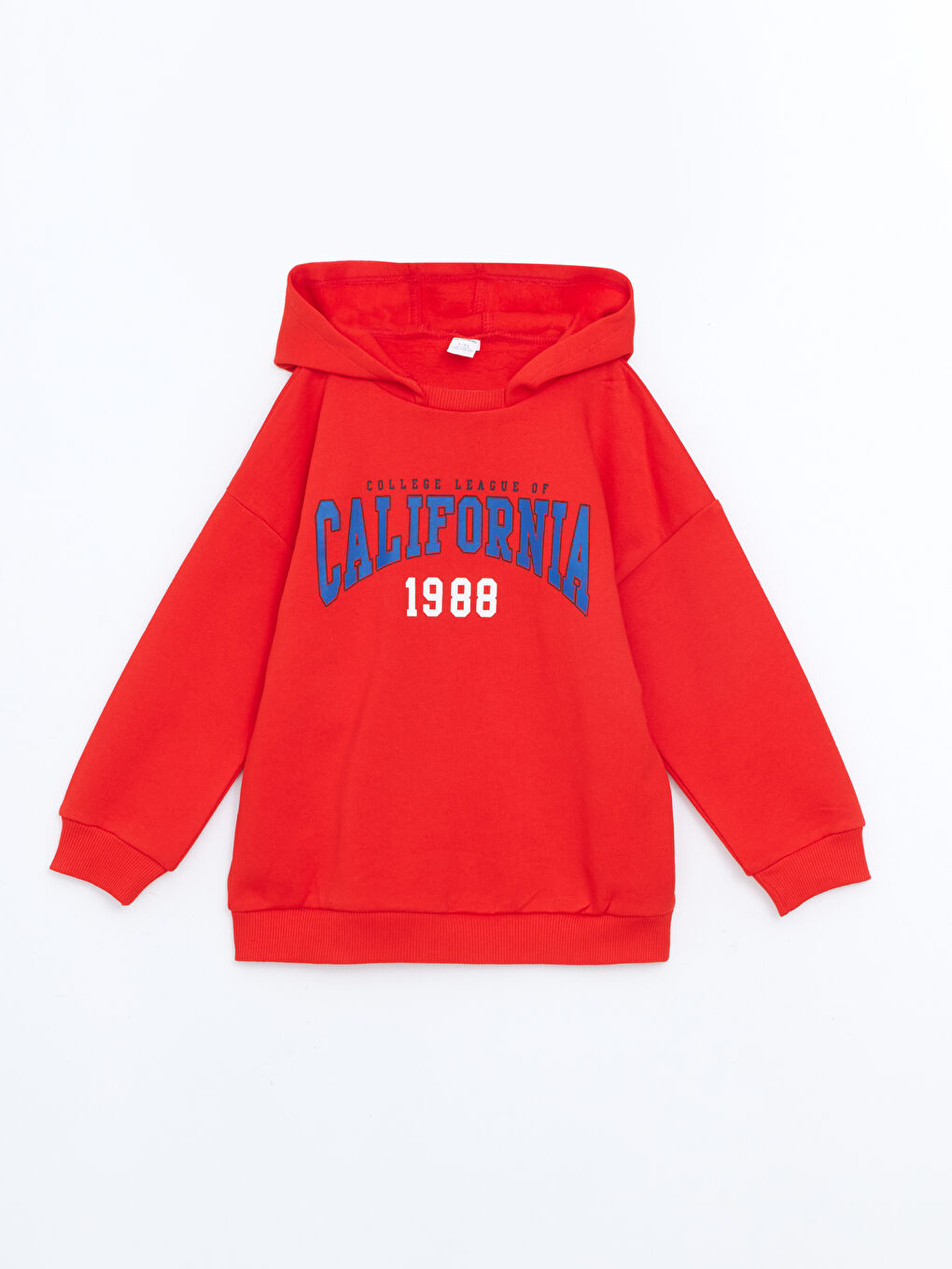 LCW baby Canlı Kırmızı Kapüşonlu Erkek Bebek Sweatshirt