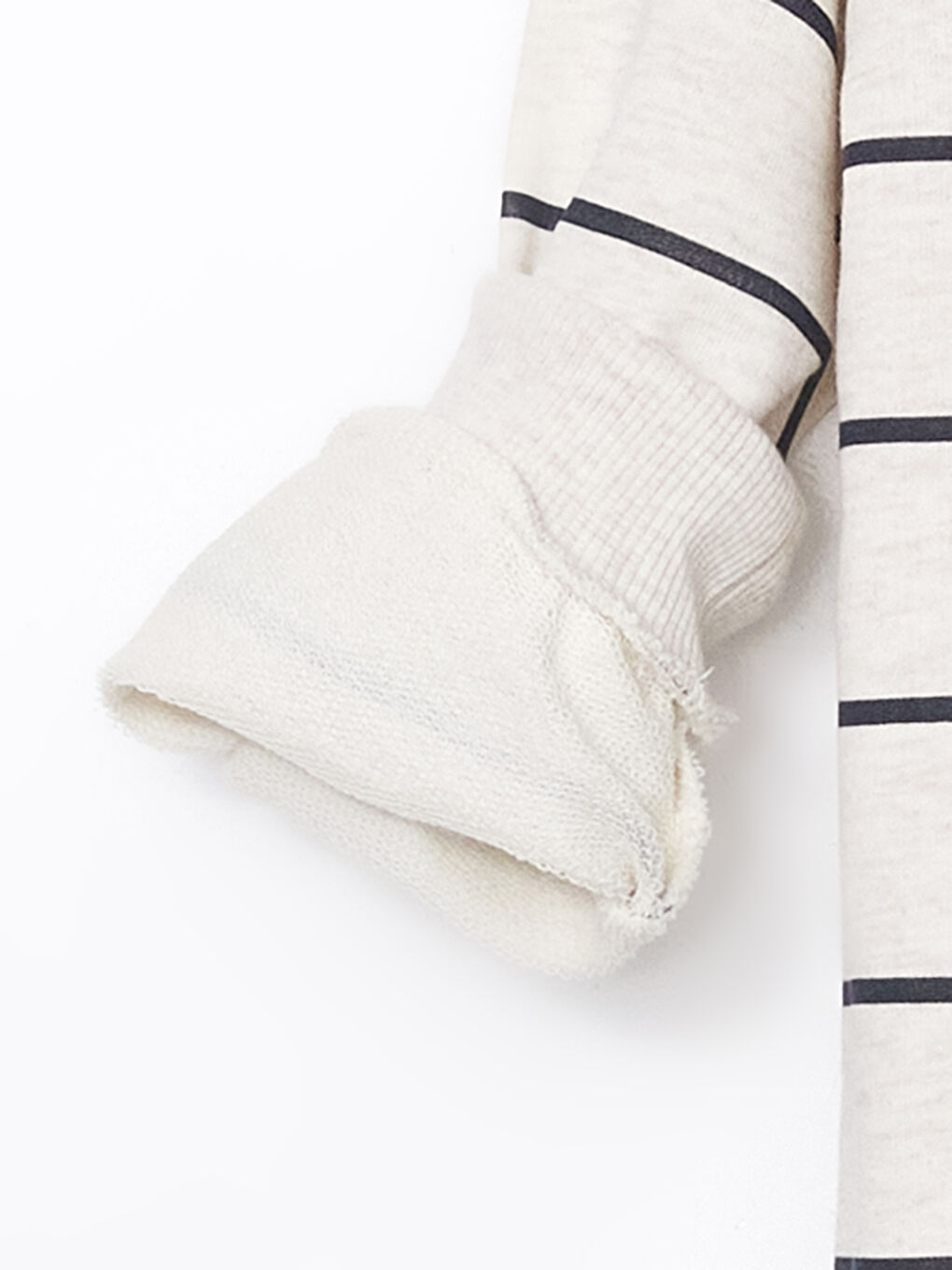 Beyaz Bisiklet Yaka Çizgili Erkek Çocuk Sweatshirt-2