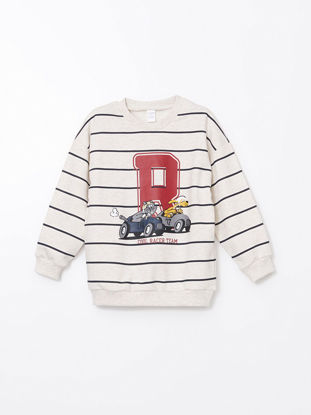 LCW Kids Beyaz Bisiklet Yaka Baskılı Erkek Çocuk Sweatshirt ve Eşofman Alt 2'li - 1