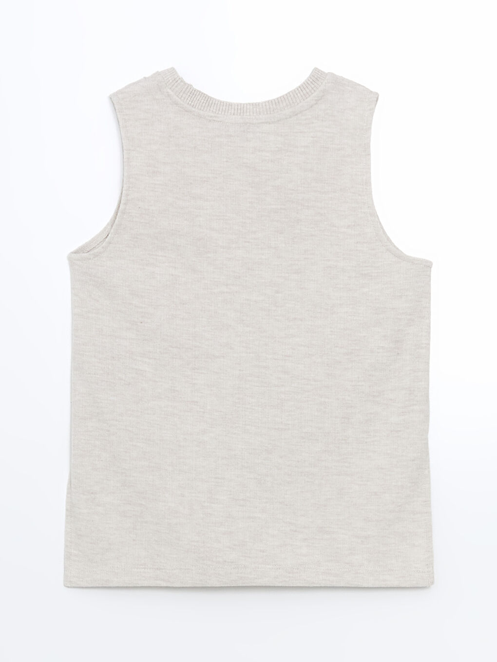 Ekru Bisiklet Yaka Kadın Triko Atlet-5