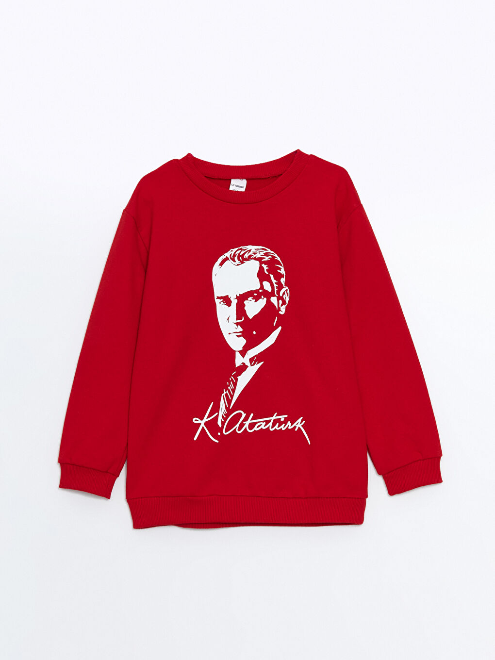 LCW Kids Kırmızı Bisiklet Yaka Atatürk Baskılı Erkek Bebek Sweatshirt - 1